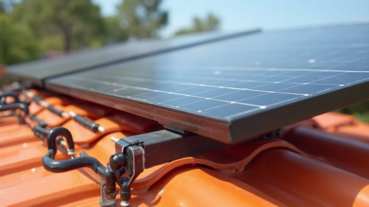 instalacja fotowoltaiczna na dachu pokrytym blachodachówką